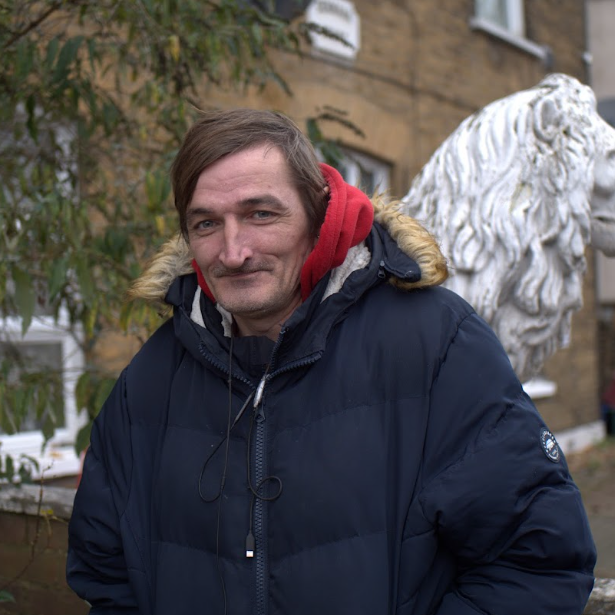 Client stood outside of a St Mungo's service