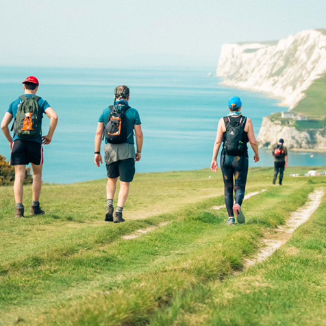 People hiking the Isle of Wight Ultra Challenge