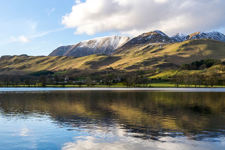Image of hills in the Lake District over water